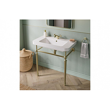 Celine 610mm 1TH Console Basin - Brushed Brass