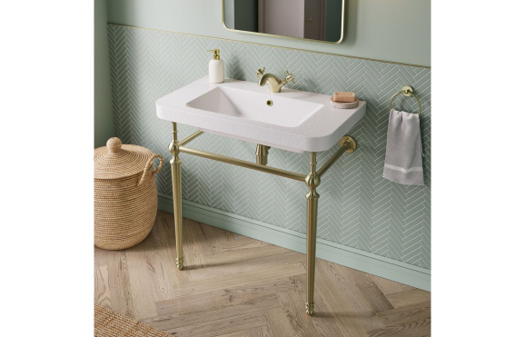 Celine 610mm 1TH Console Basin - Brushed Brass