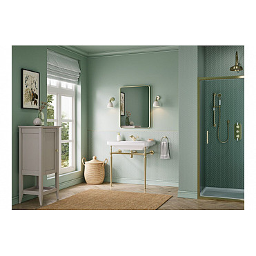 Celine 610mm 1TH Console Basin - Brushed Brass