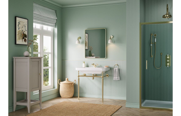 Celine 610mm 1TH Console Basin - Brushed Brass