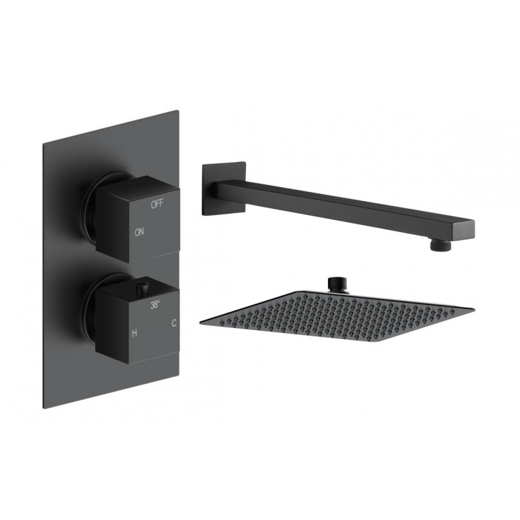 Cosmic Square Shower Valve & Kit Pack 1 - Matt Black Cosmic Square Shower Valve & Kit Pack 1 - Matt Black