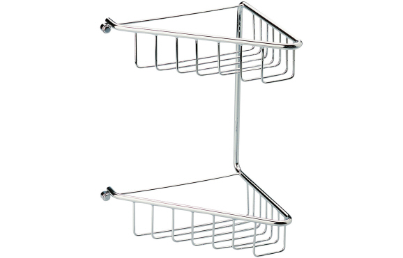 Elena 2-Tier Corner Shower Caddy - Chrome Elena 2-Tier Corner Shower Caddy - Chrome