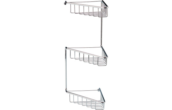 Elena 3-Tier Corner Shower Caddy - Chrome Elena 3-Tier Corner Shower Caddy - Chrome