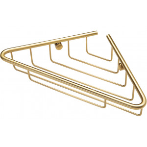 Elena 1-Tier Corner Shower Caddy - Brushed Brass