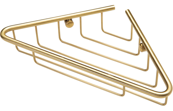 Elena 1-Tier Corner Shower Caddy - Brushed Brass Elena 1-Tier Corner Shower Caddy - Brushed Brass