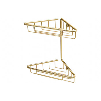Elena 2-Tier Corner Shower Caddy - Brushed Brass Elena 2-Tier Corner Shower Caddy - Brushed Brass