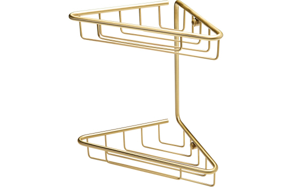 Elena 2-Tier Corner Shower Caddy - Brushed Brass Elena 2-Tier Corner Shower Caddy - Brushed Brass