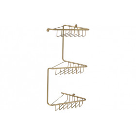Elena 3-Tier Corner Shower Caddy - Brushed Brass
