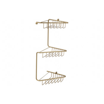 Elena 3-Tier Corner Shower Caddy - Brushed Brass Elena 3-Tier Corner Shower Caddy - Brushed Brass