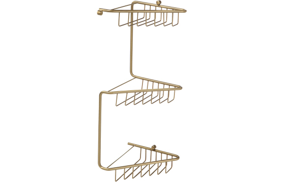 Elena 3-Tier Corner Shower Caddy - Brushed Brass Elena 3-Tier Corner Shower Caddy - Brushed Brass