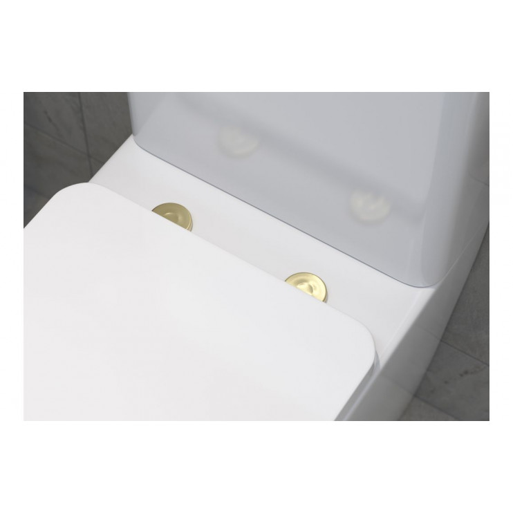 Sherbourne Toilet Seat Cover Caps - Brushed Brass