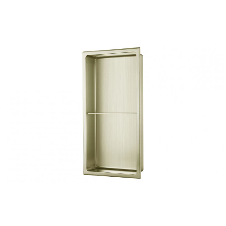 610x305mm Bathroom Niche - Brushed Brass 610x305mm Bathroom Niche - Brushed Brass