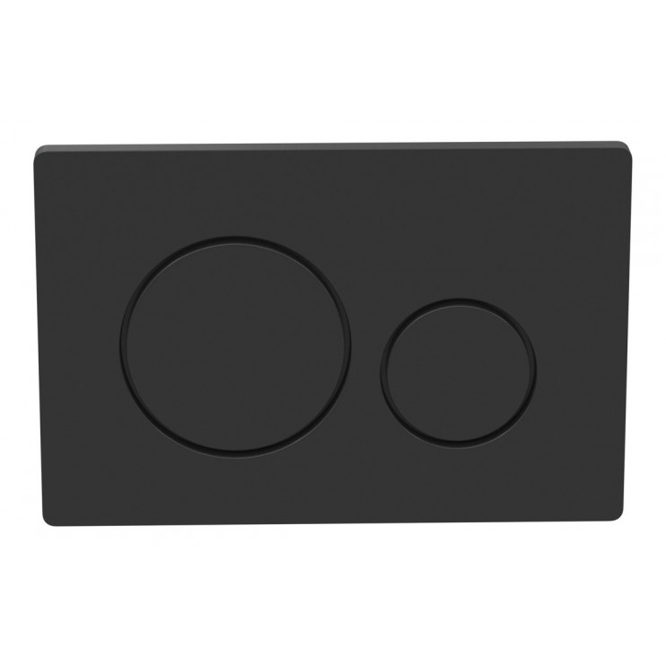 Round Push Button Flushplate - Black
