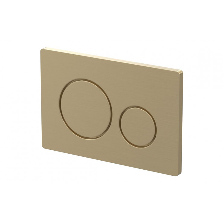 Round Push Button Flushplate - Brushed Brass