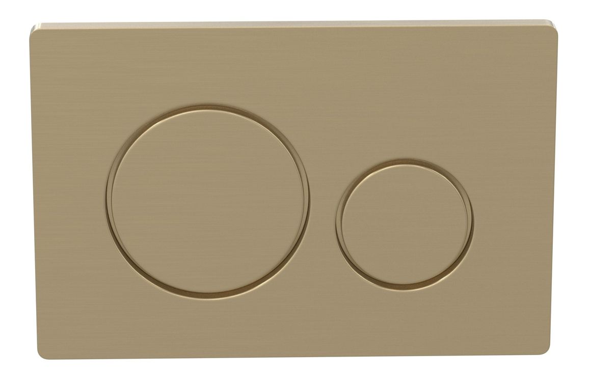 Round Push Button Flushplate - Brushed Brass