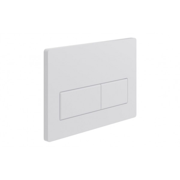 Rectangle Push Button Flushplate - White