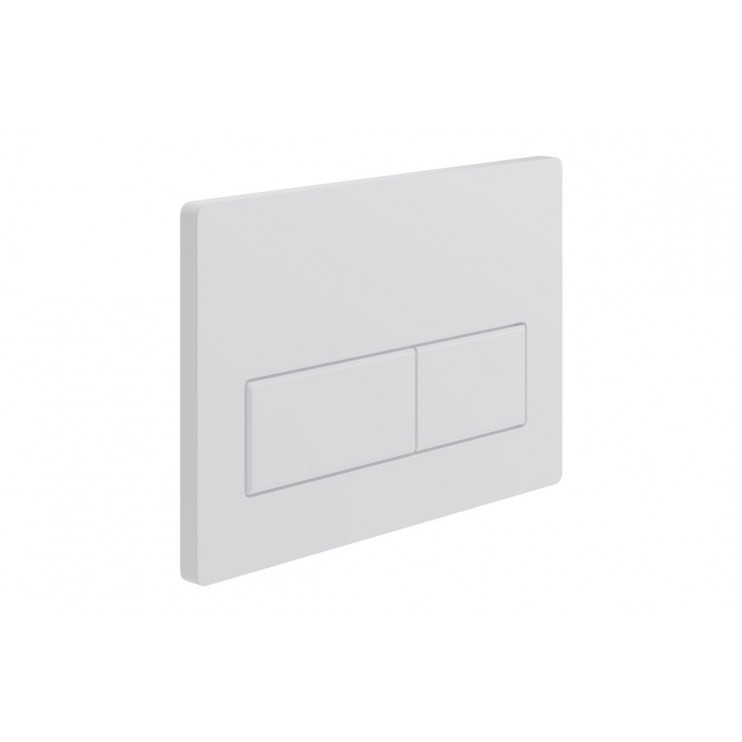 Rectangle Push Button Flushplate - White
