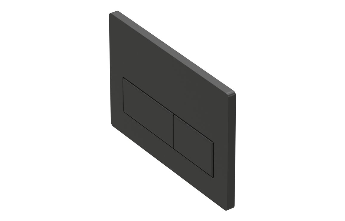 Rectangle Push Button Flushplate - Black
