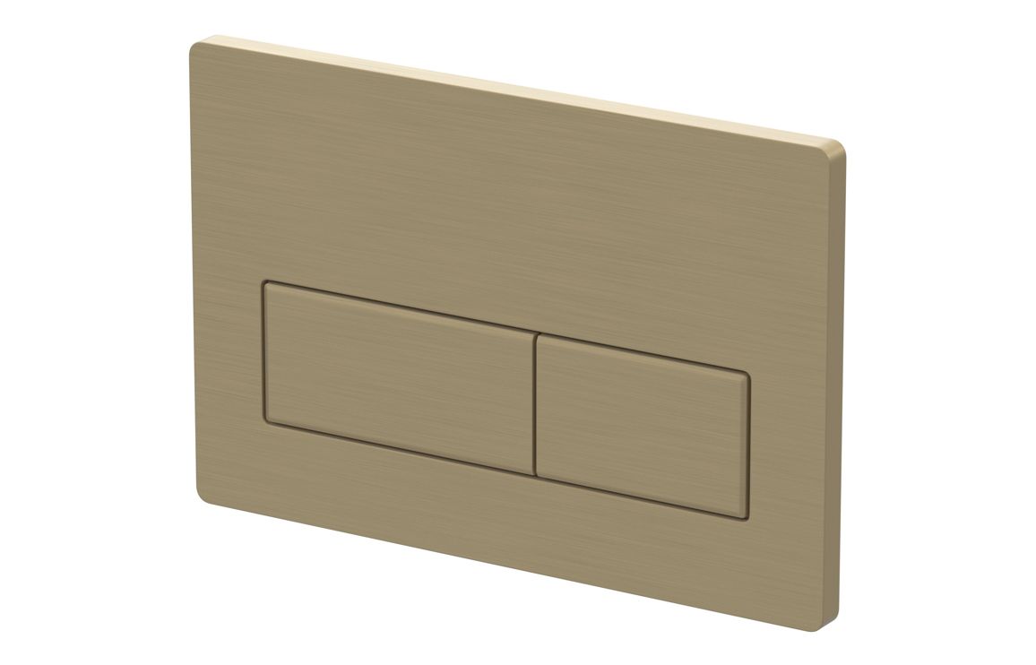 Rectangle Push Button Flushplate - Brushed Brass