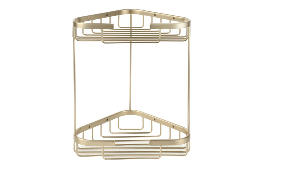 Nina 2-Tier Storage Basket - Brushed Brass