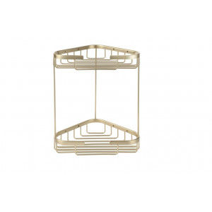 Nina 2-Tier Storage Basket - Brushed Brass