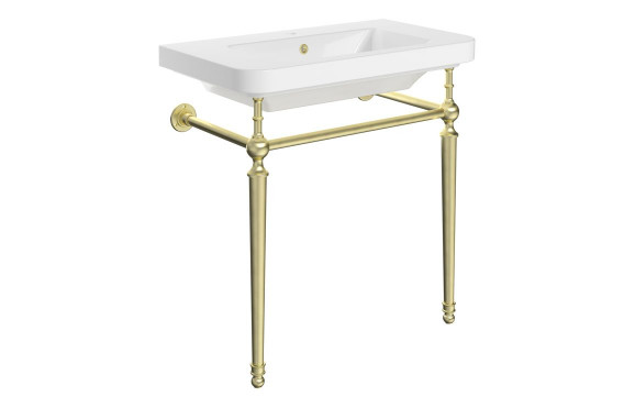 Celine 810mm 1TH Console Basin - Brushed Brass
