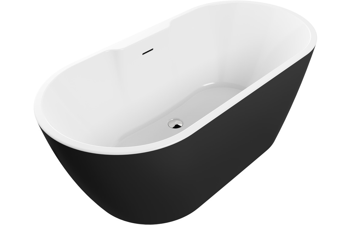 Harlesden Freestanding 1655x745x580mm 0TH Bath - Matt Black