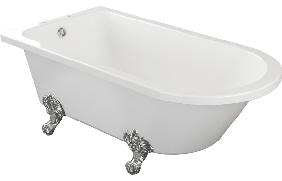 Clevedon Freestanding 1700x750x650mm 2TH Corner Bath w/Feet