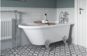 Clevedon Freestanding 1700x750x650mm 2TH Corner Bath w/Feet