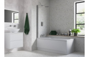 800x1500mm Single Curved Bath Screen (6mm) - Chrome