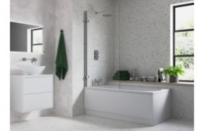 850x1500mm Hinged Straight Bath Screen (6mm) - Chrome