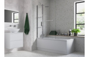 1000x1500mm Two Panel Folding Bath Screen (6mm) - Chrome