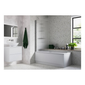 Fluted 800x1500mm Single Straight Bath Screen (5mm) - Chrome Fluted 800x1500mm Single Straight Bath Screen (5mm) - Chrome