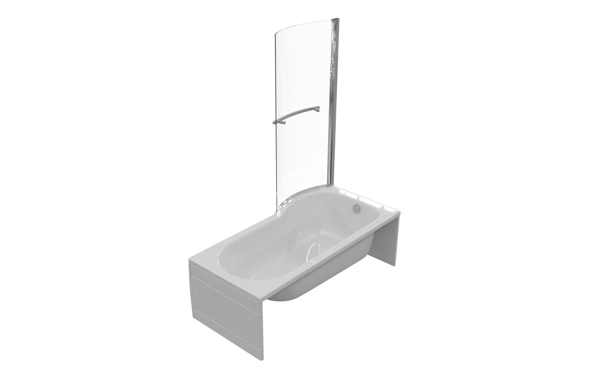 P-Shape 1700x700-850x410mm 0TH Shower Bath  Panel & Screen (LH)