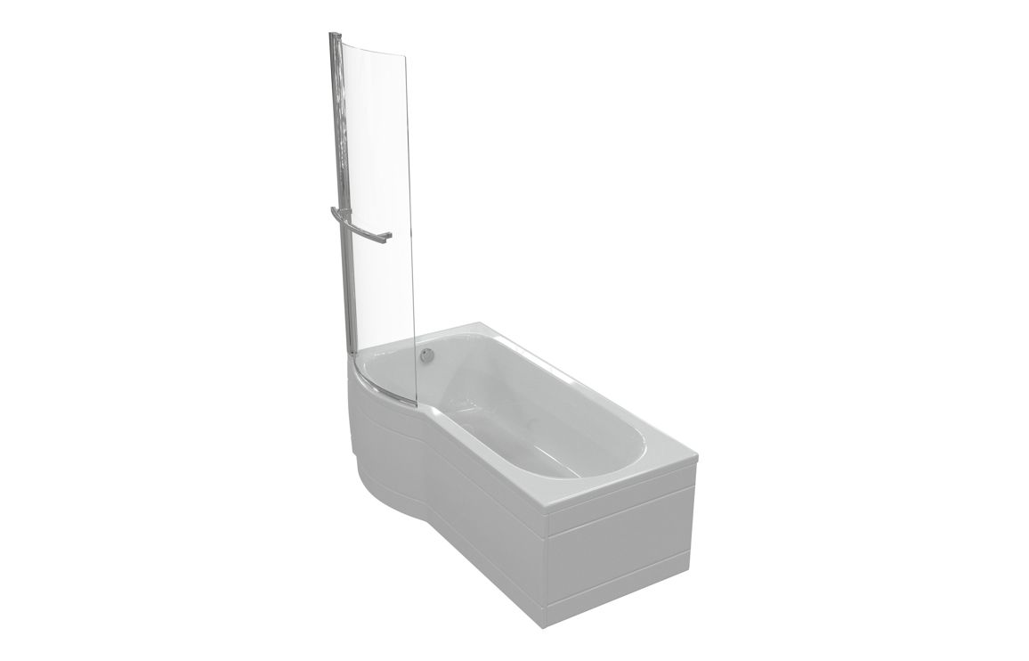 P-Shape 1700x700-850x410mm 0TH Shower Bath  Panel & Screen (LH)