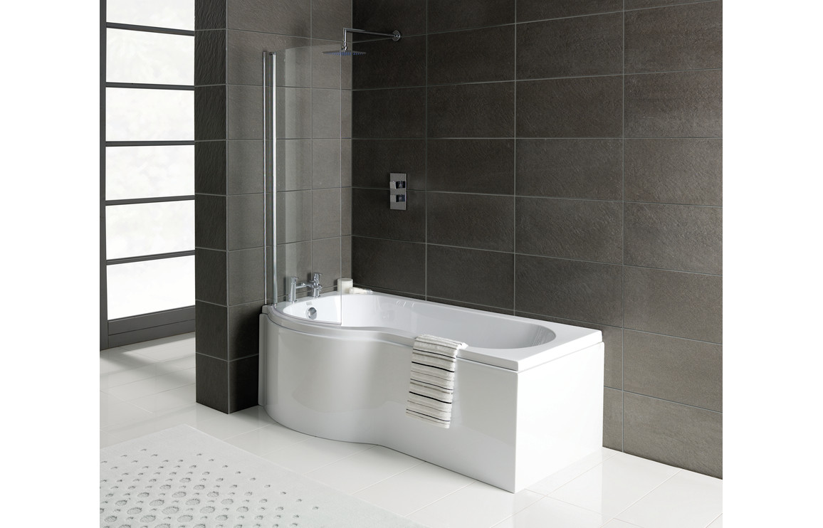 P-Shape 1700x700-850x410mm 0TH Shower Bath  Panel & Screen (LH)