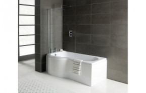 P-Shape 1700x700-850x410mm 0TH Shower Bath  Panel & Screen (LH)