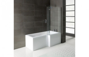 L-Shape 1700x700-850x410mm 0TH Shower Bath  Panel & Screen (RH)