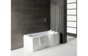 P-Shape 1700x700-850x410mm 0TH Shower Bath  Panel & Screen (RH)