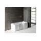P-Shape 1700x700-850x410mm 0TH Shower Bath  Panel & Screen (RH)