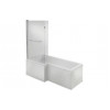 Navarre L Shape SUPERCAST 1700x850x560mm 0TH Shower Bath Pack (LH) - Chrome