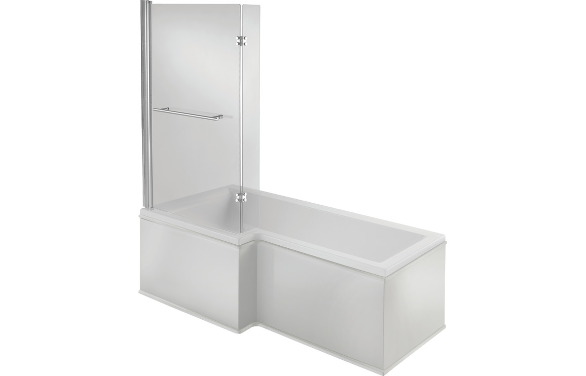 Navarre L Shape 1700x850x560mm 0TH Shower Bath Pack (LH) - Chrome Navarre L Shape 1700x850x560mm 0TH Shower Bath Pack (LH) - Chrome
