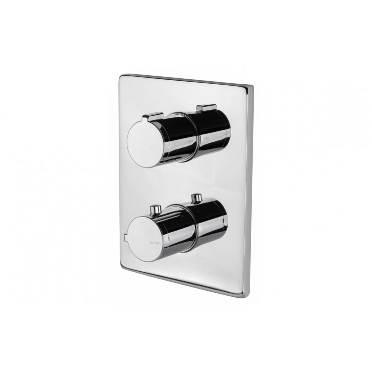 Vema Rectangular Two Outlet Thermostatic Mixer Valve