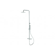 Vema Thermostatic Round Bar Valve w/Fixed Head & Riser - Chrome
