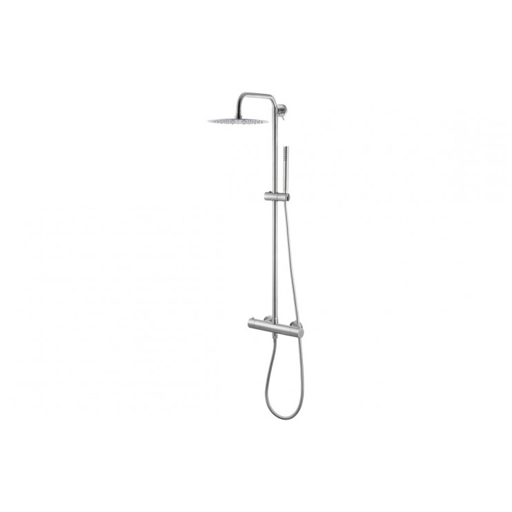 Vema Thermostatic Shower Column w/Fixed Head & Riser - St/Steel Vema Thermostatic Shower Column w/Fixed Head & Riser - St/Steel