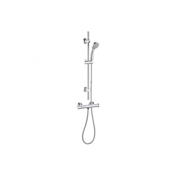 Pluto Thermostatic Bar Mixer Shower - Chrome