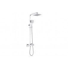 Argo Cool-Touch Thermostatic Mixer Shower w/Riser & Overhead Kit - Chrome
