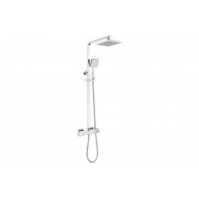 Argo Cool-Touch Thermostatic Mixer Shower w/Riser & Overhead Kit - Chrome