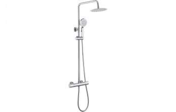 Terra Cool-Touch Thermostatic Mixer Shower w/Riser & Overhead Kit - Chrome