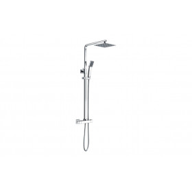 Cosmic Square Thermostatic Bar Mixer w/Riser Kit - Chrome